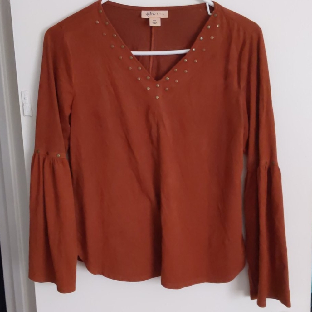 Faux Suede Blouse